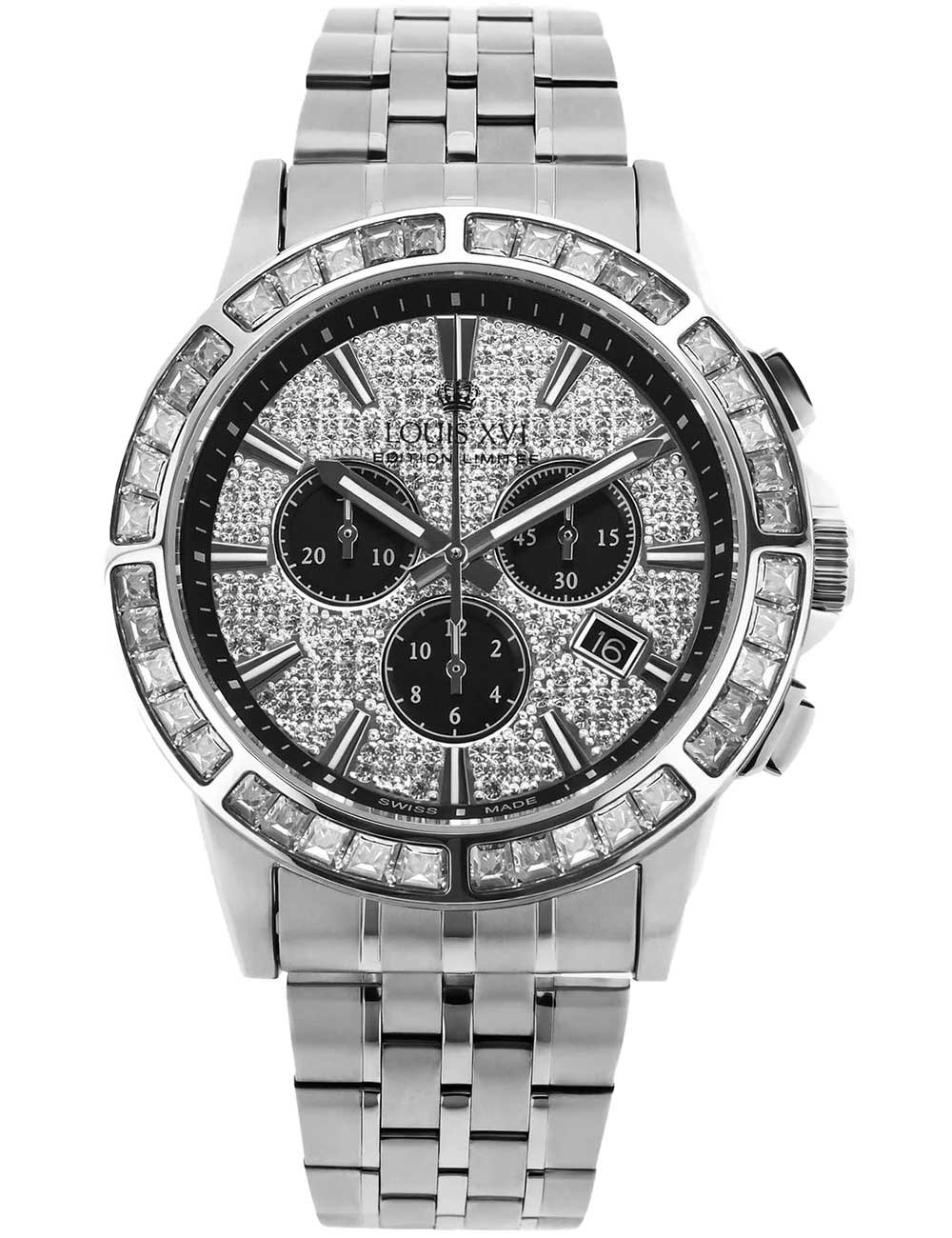 Louis XVI LXVI1131 Herrenuhr Majesté Iced Out Baguette 43mm 5ATM