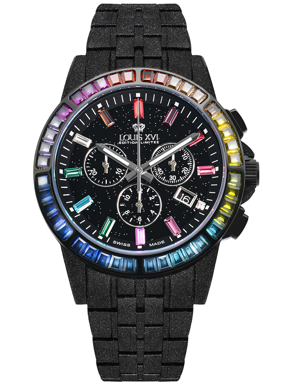 Louis XVI LXVI1129 Herrenuhr Majeste Frosted Iced Out Chrono