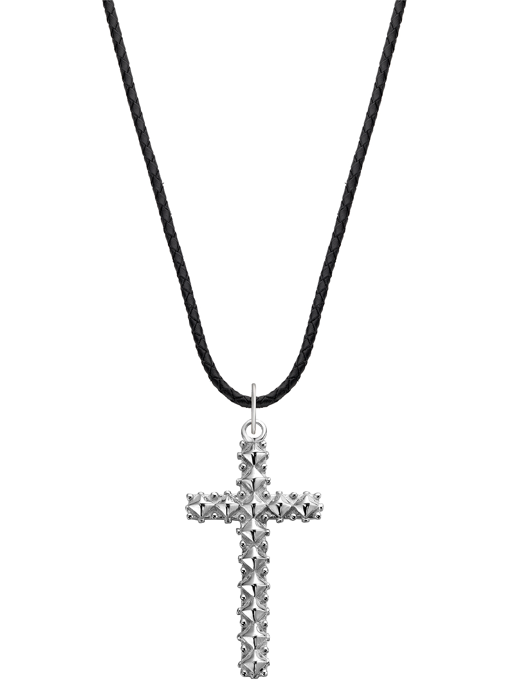 Rebel & Rose NL028-S-70 Studded Cross Black Unisex Halskette 70cm