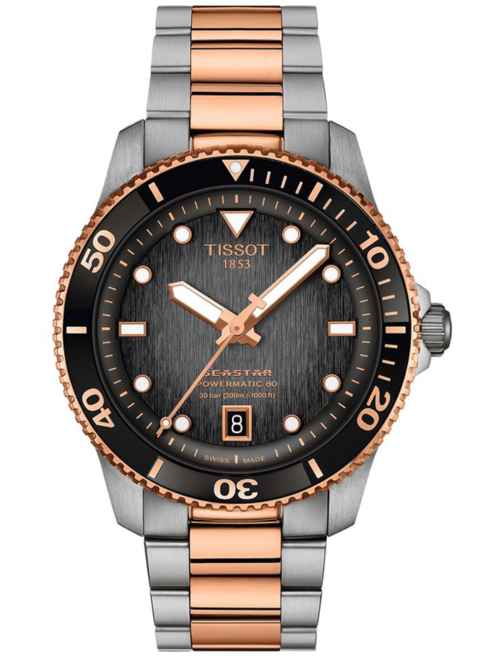 Tissot T1208072205101 Herrenuhr Seastar 1000 Powermatic-80 40mm 30ATM