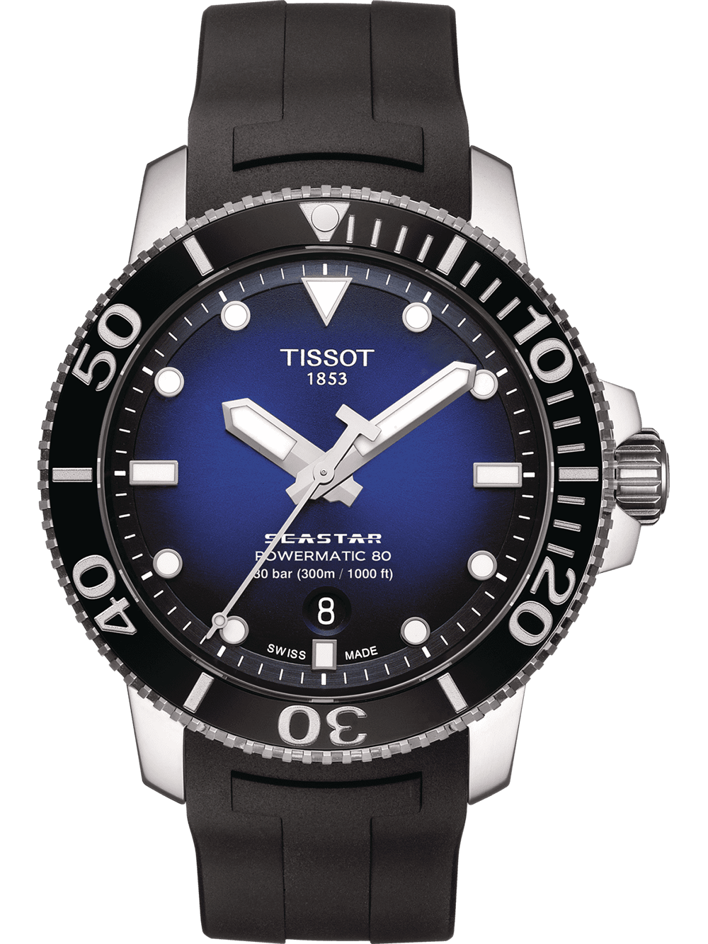 Tissot T1204071704100 Herrenuhr Seastar 1000 Powermatic-80 43mm 30ATM