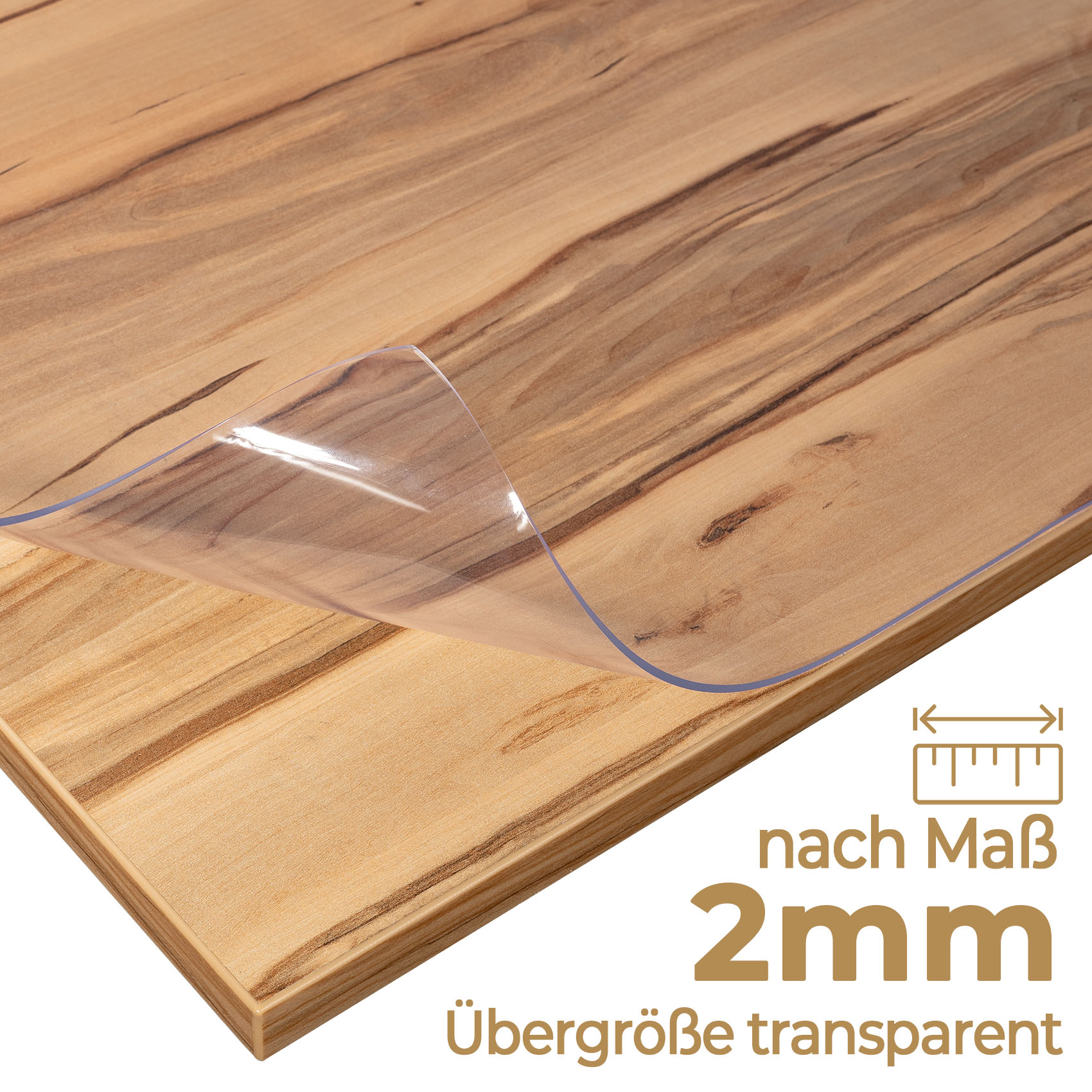 Tischfolie 2mm Transparent nach Maß Übergröße - ab 150cm