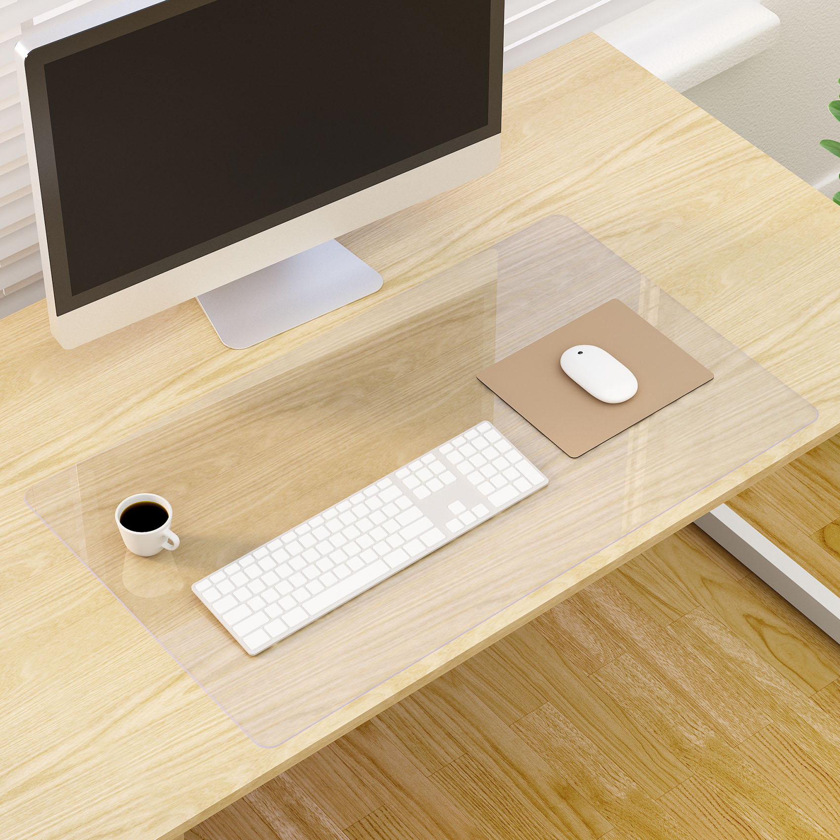 Schreibtischunterlage Schreibtischmatte transparent nach Maß