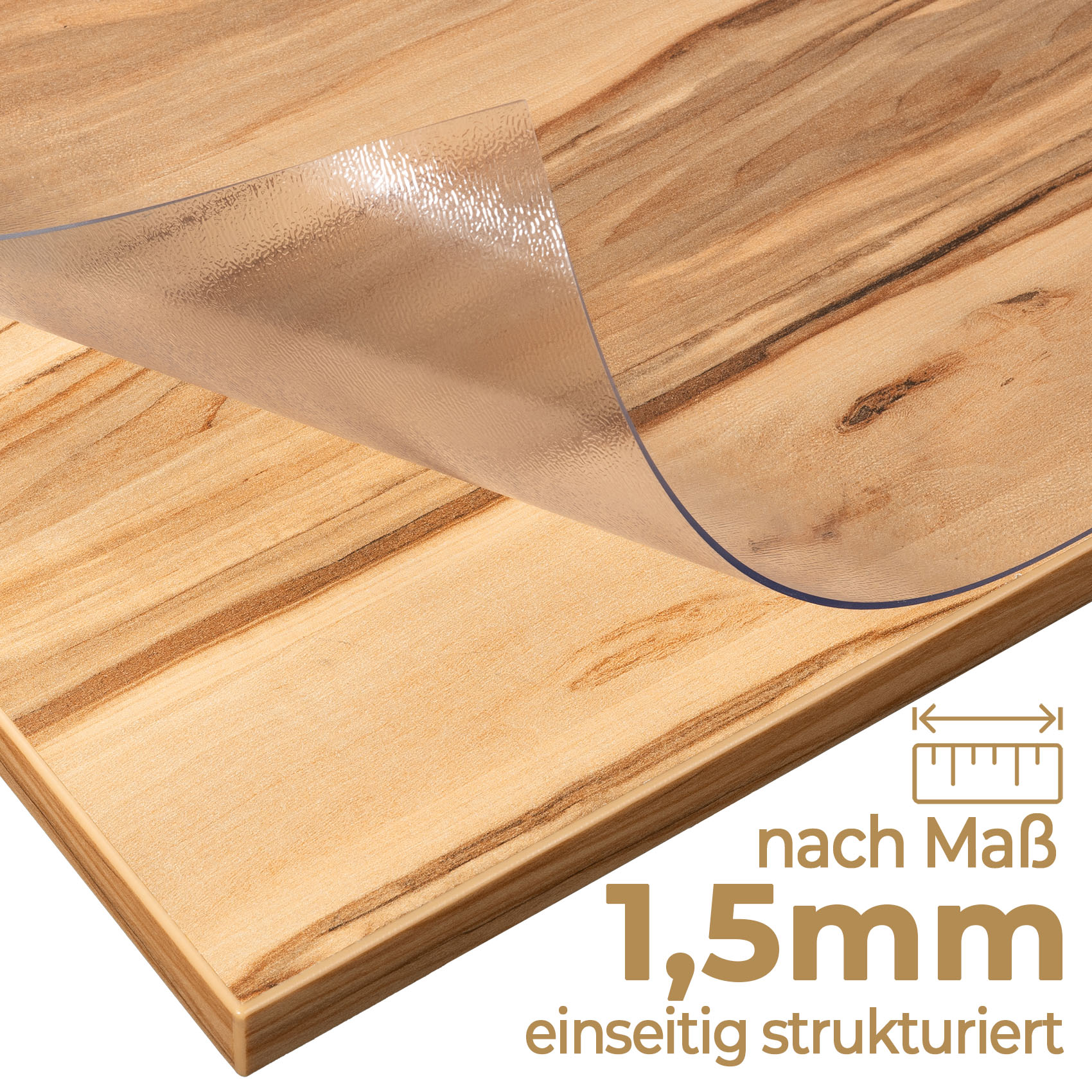Tischfolie nach Maß einseitig strukturiert 1,5mm Tischschutzfolie geruchlos