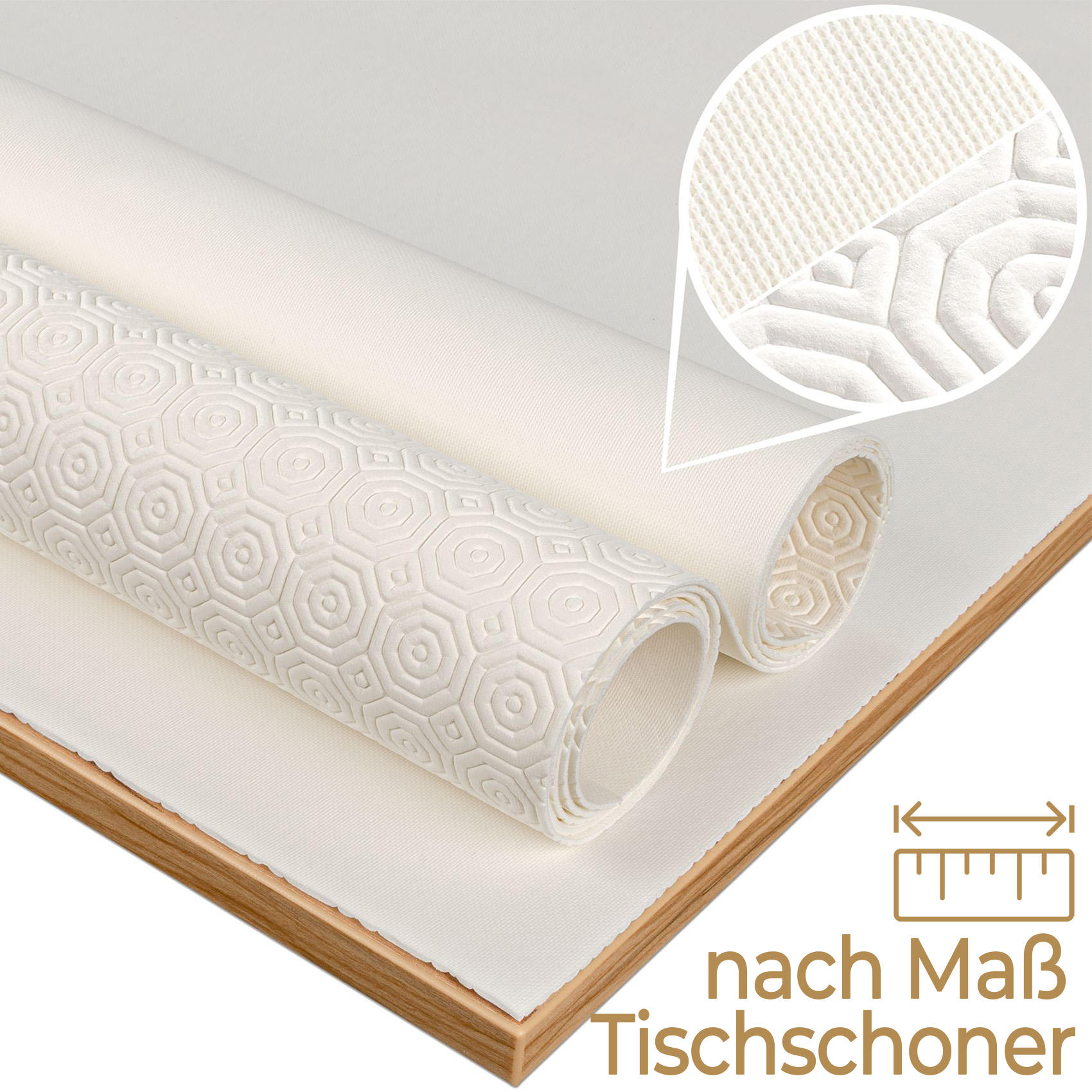 Tischschoner nach Maß Tischmolton mit Muster 2mm