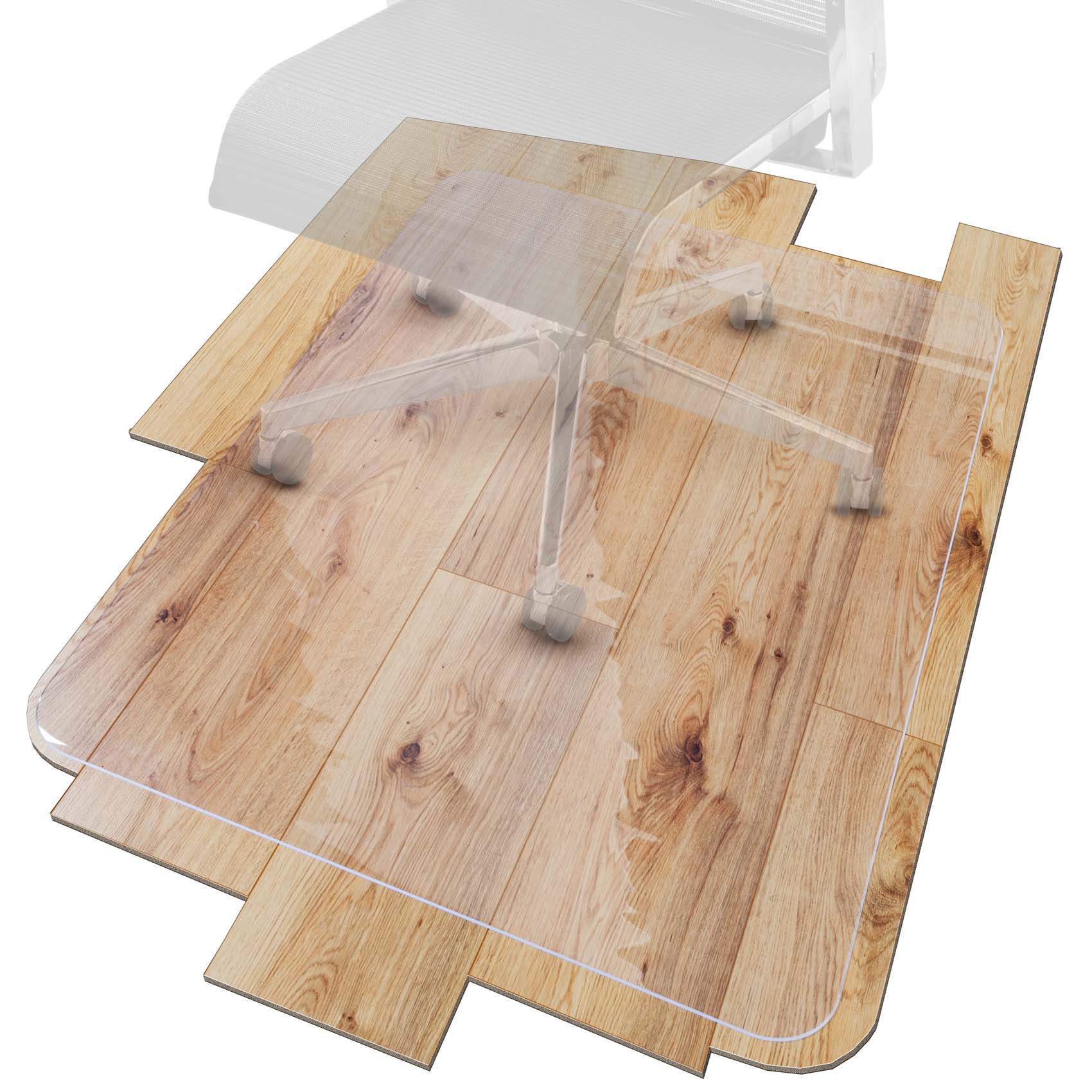 Bürostuhlunterlage transparent Bodenschutzmatte Bürostuhl Bodenschutz in vielen Größen und Formen Rechteck 89x89cm