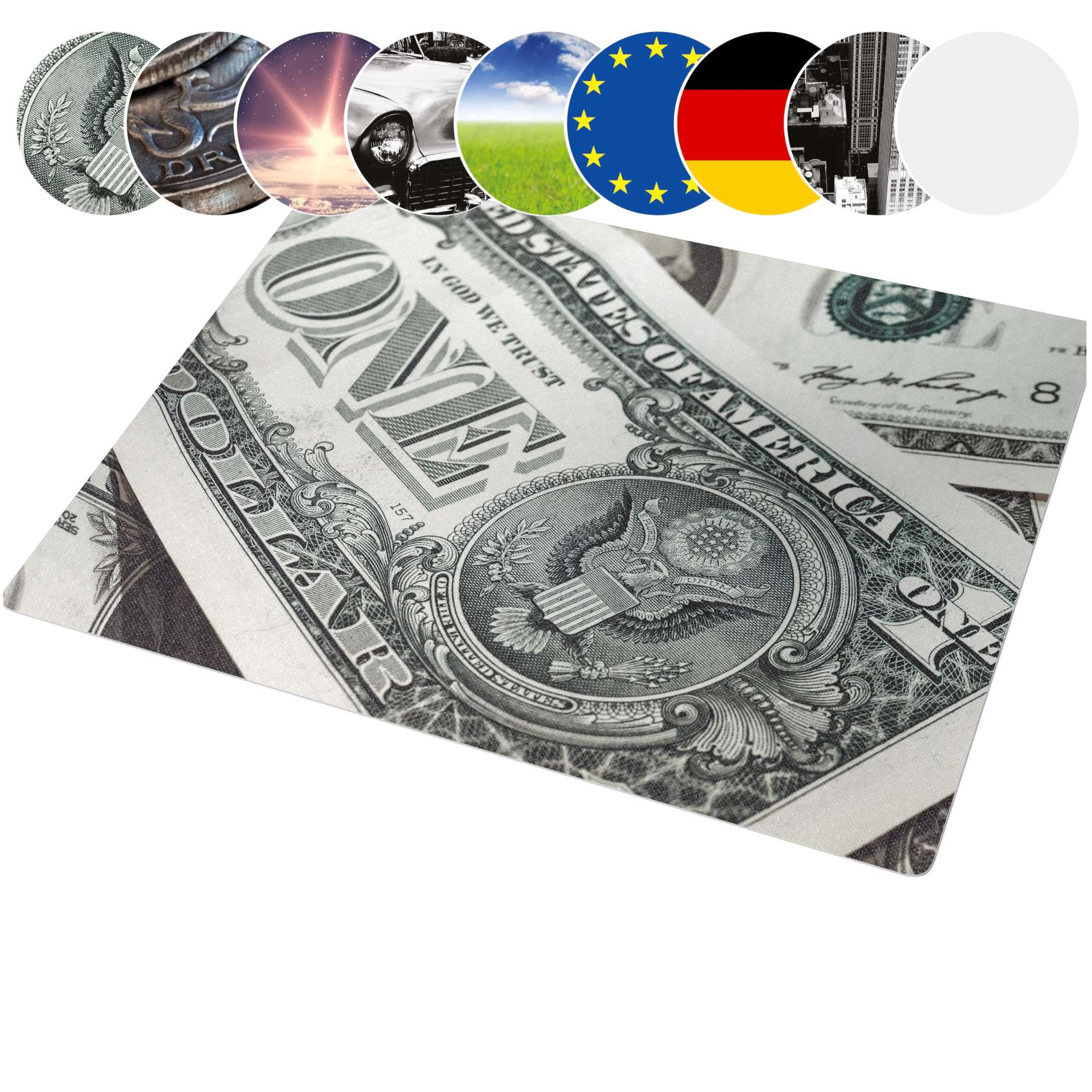 Bürostuhlunterlage Bodenschutzmatte Schreibtisch Stuhl Unterlage Digitaldruck 9 Designs Dollar 90x120cm