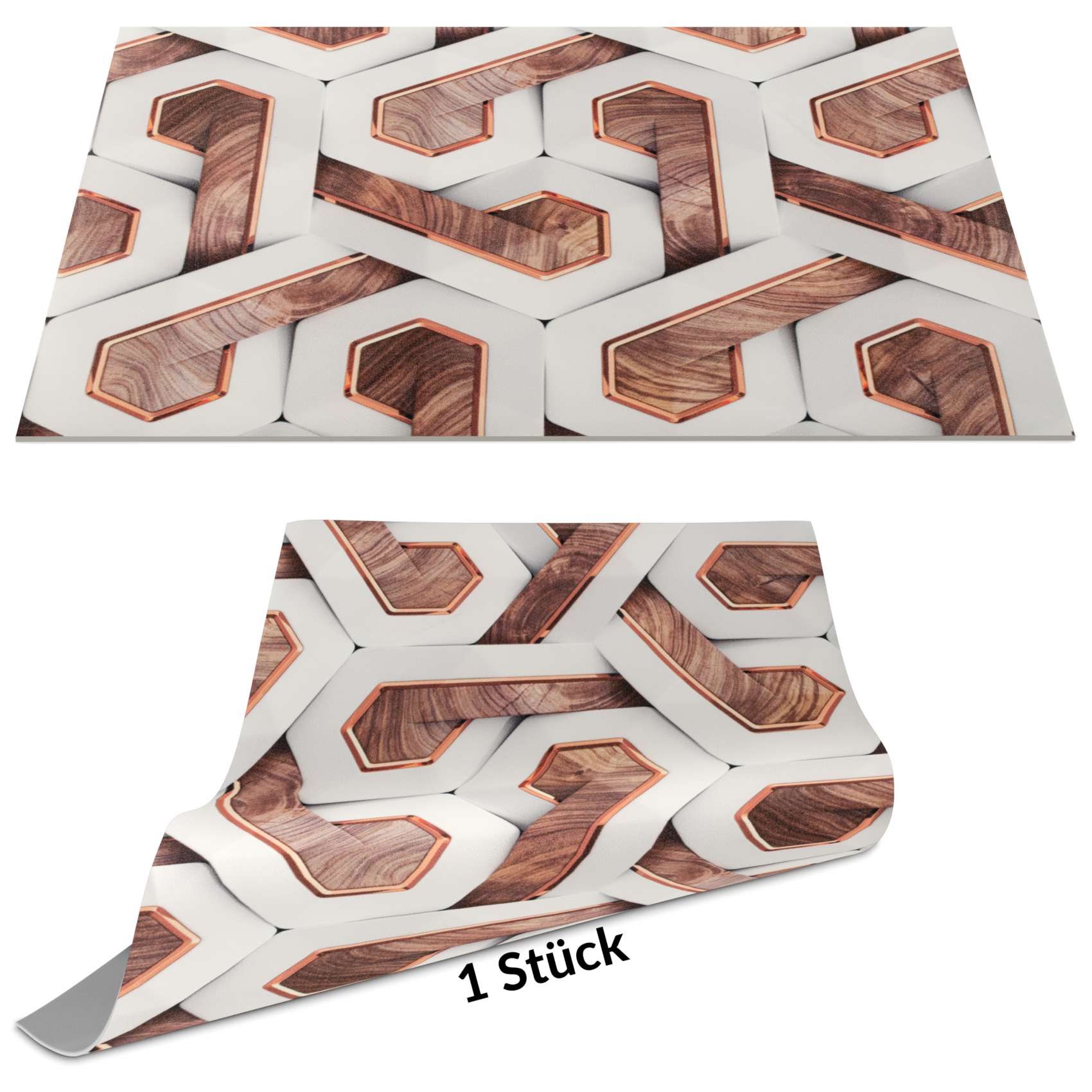 Tischset Platzset Platzdeckchen abwaschbar Tischuntersetzer PVC Placemat hitzebeständig 30x45cm Parket 3D