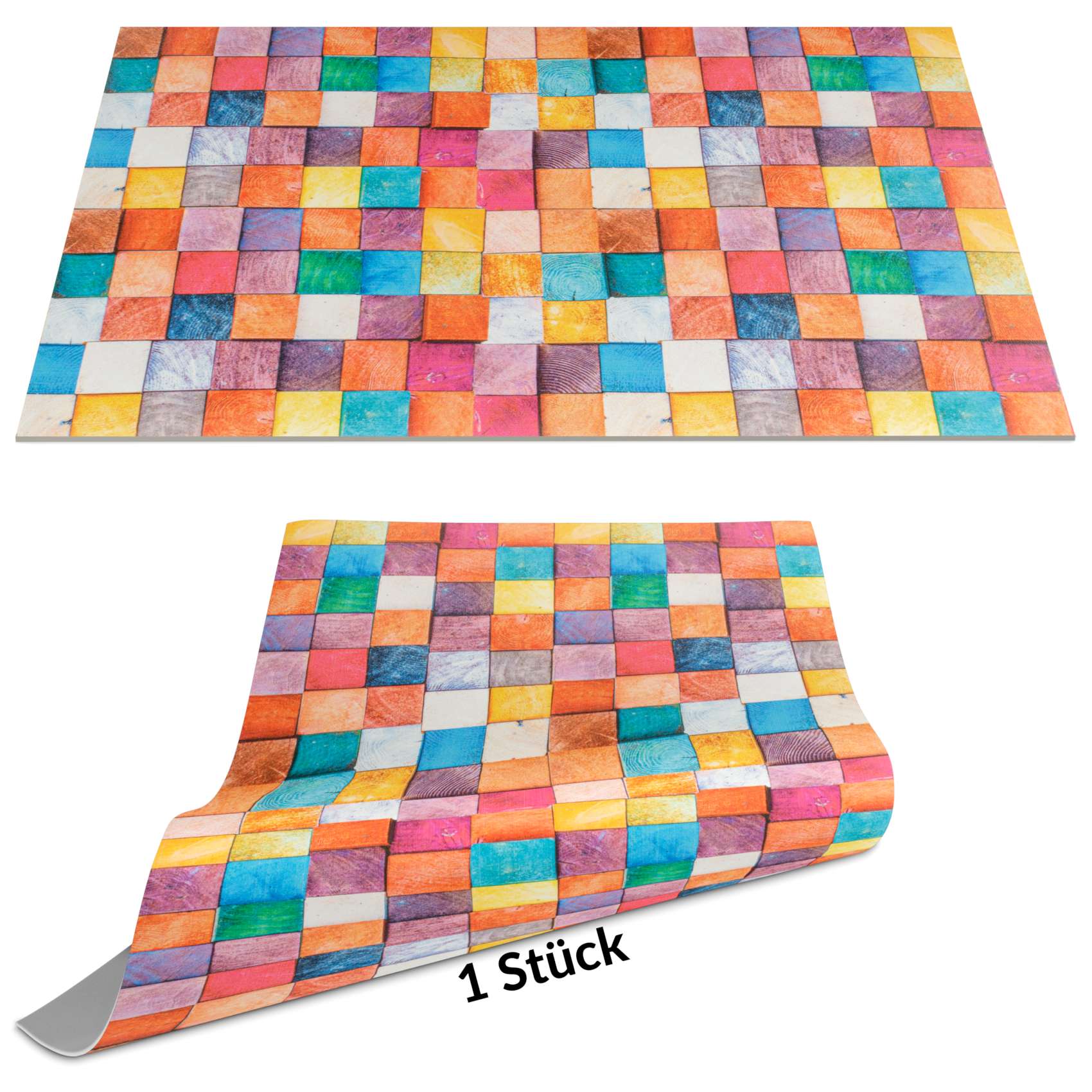 Tischset Platzset Platzdeckchen abwaschbar Tischuntersetzer PVC Placemat hitzebeständig 30x45cm Mosaik Bunt