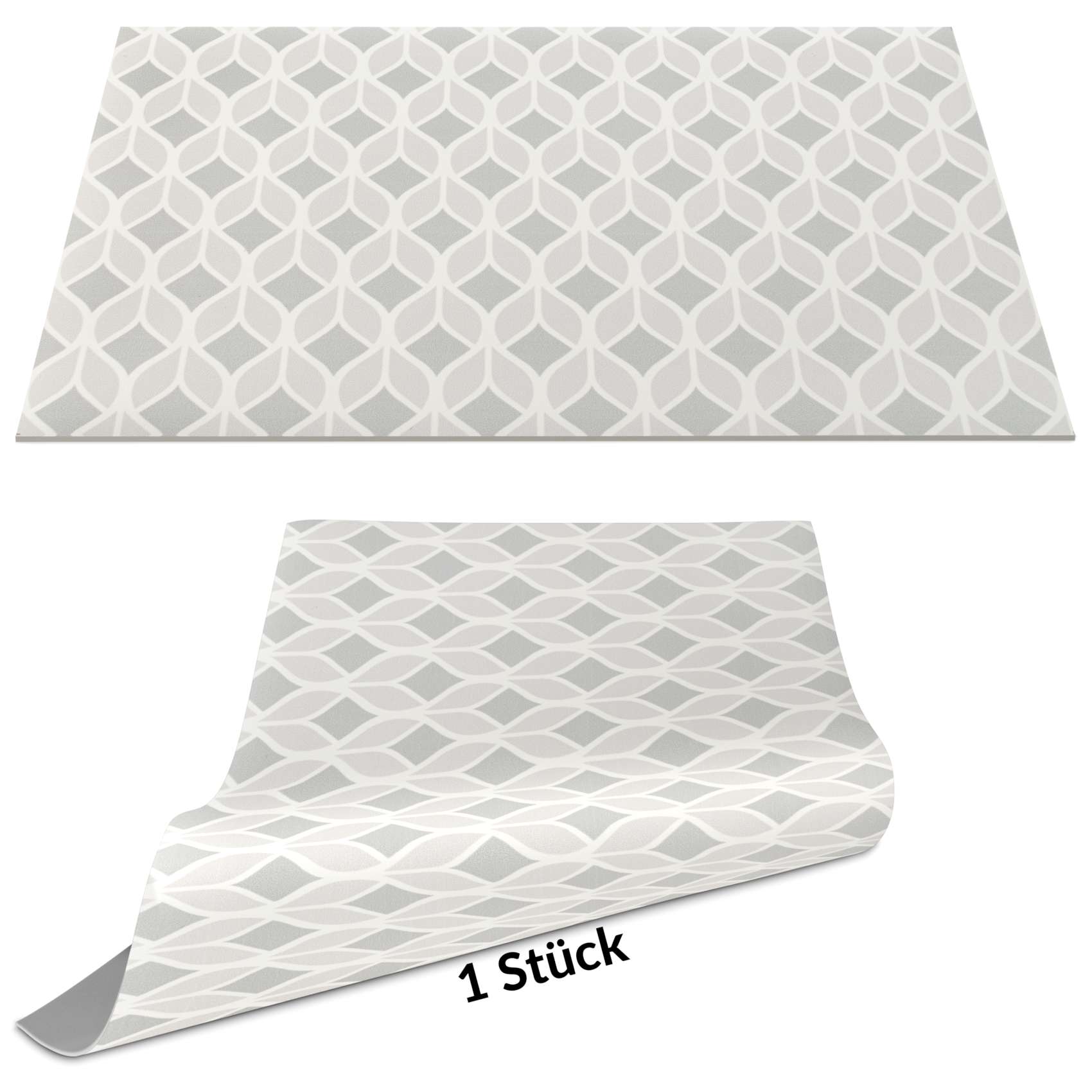 Tischset Platzset Platzdeckchen abwaschbar Tischuntersetzer PVC Placemat hitzebeständig 30x45cm Geometrie Grau