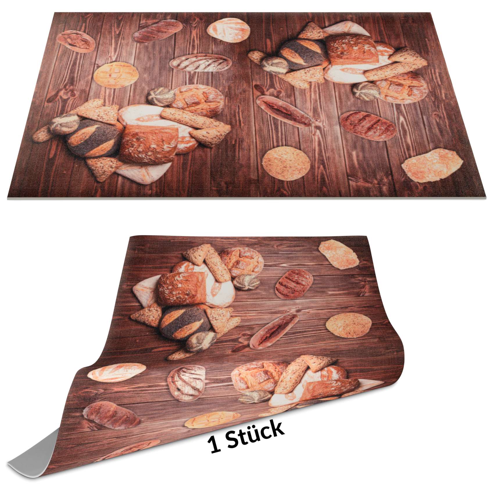 Tischset Platzset Platzdeckchen abwaschbar Tischuntersetzer PVC Placemat hitzebeständig 30x45cm Brot Brett Holz
