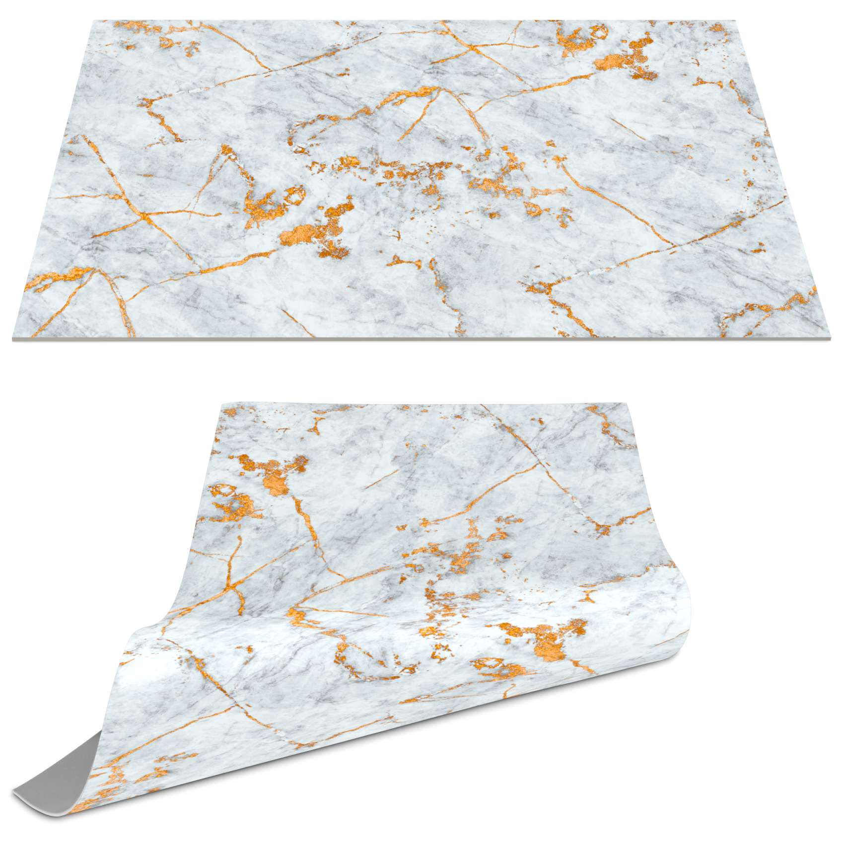 Tischset Platzset Platzdeckchen abwaschbar Tischuntersetzer PVC Placemat hitzebeständig 30x45cm Marmor Silber Grau