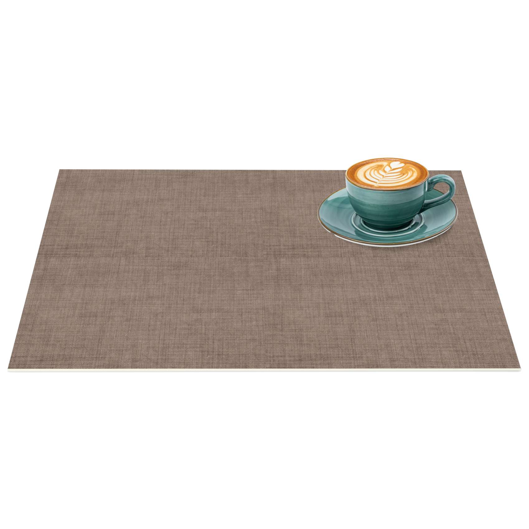 Platzsets Tischset Platzdeckchen abwaschbar Tischuntersetzer PVC hitzebeständig Uni Leinen Braun 35x50cm