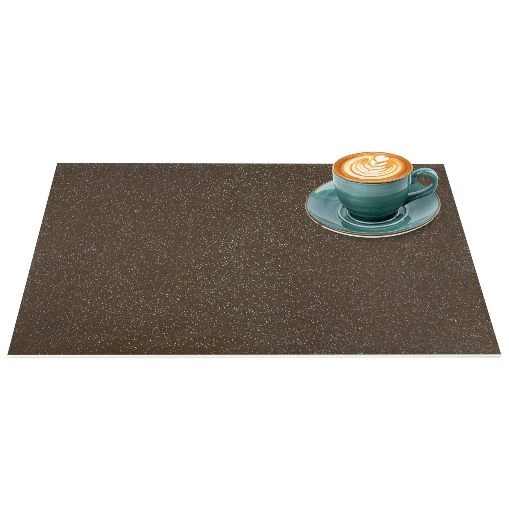 Platzsets Tischset Platzdeckchen abwaschbar Tischuntersetzer PVC hitzebeständig Glitzer Uni Braun 35x50cm
