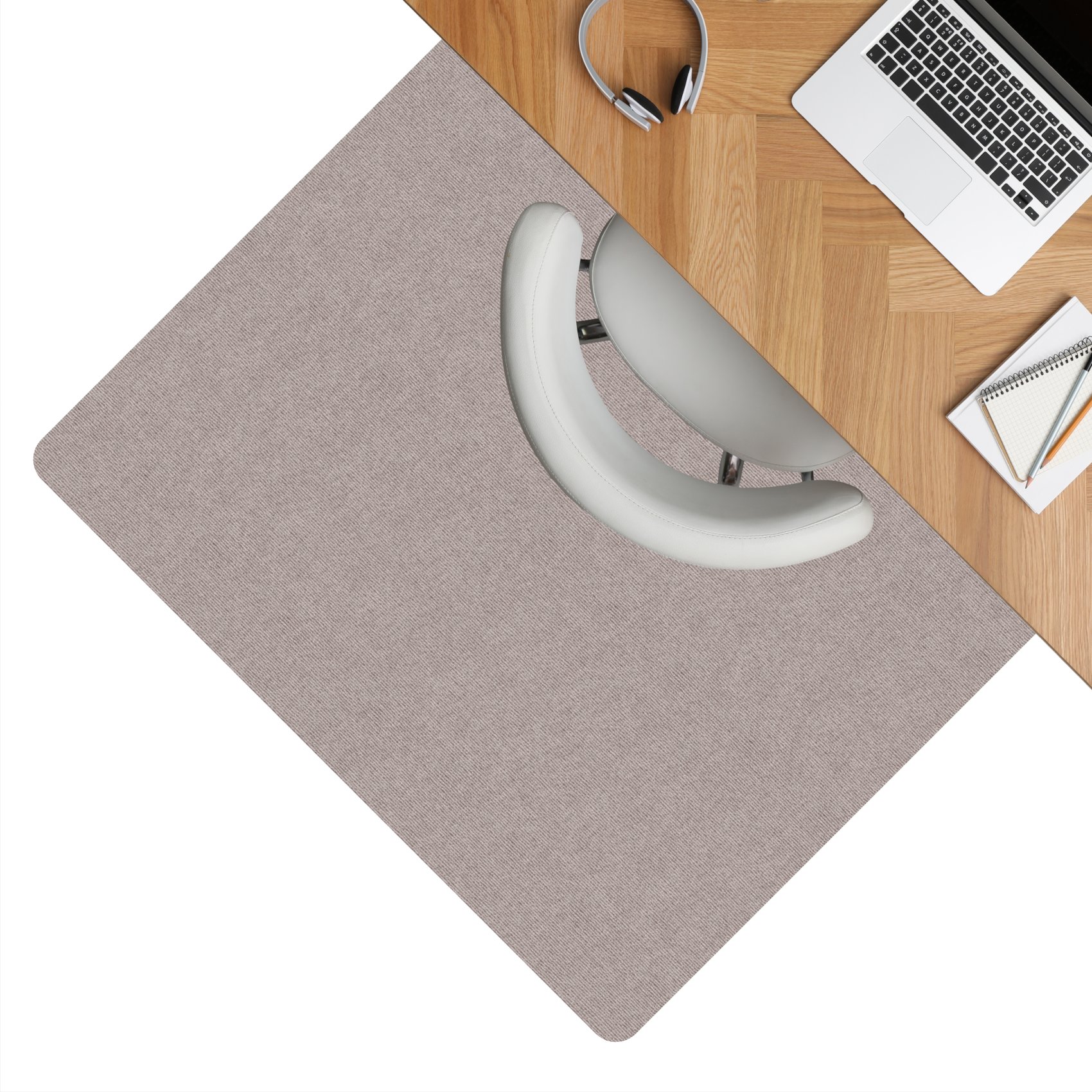 Bürostuhlunterlage Bodenschutzmatte Teppich Schreibtischstuhl Unterlage selbsthaftend NEMESIS Beige 090x120cm