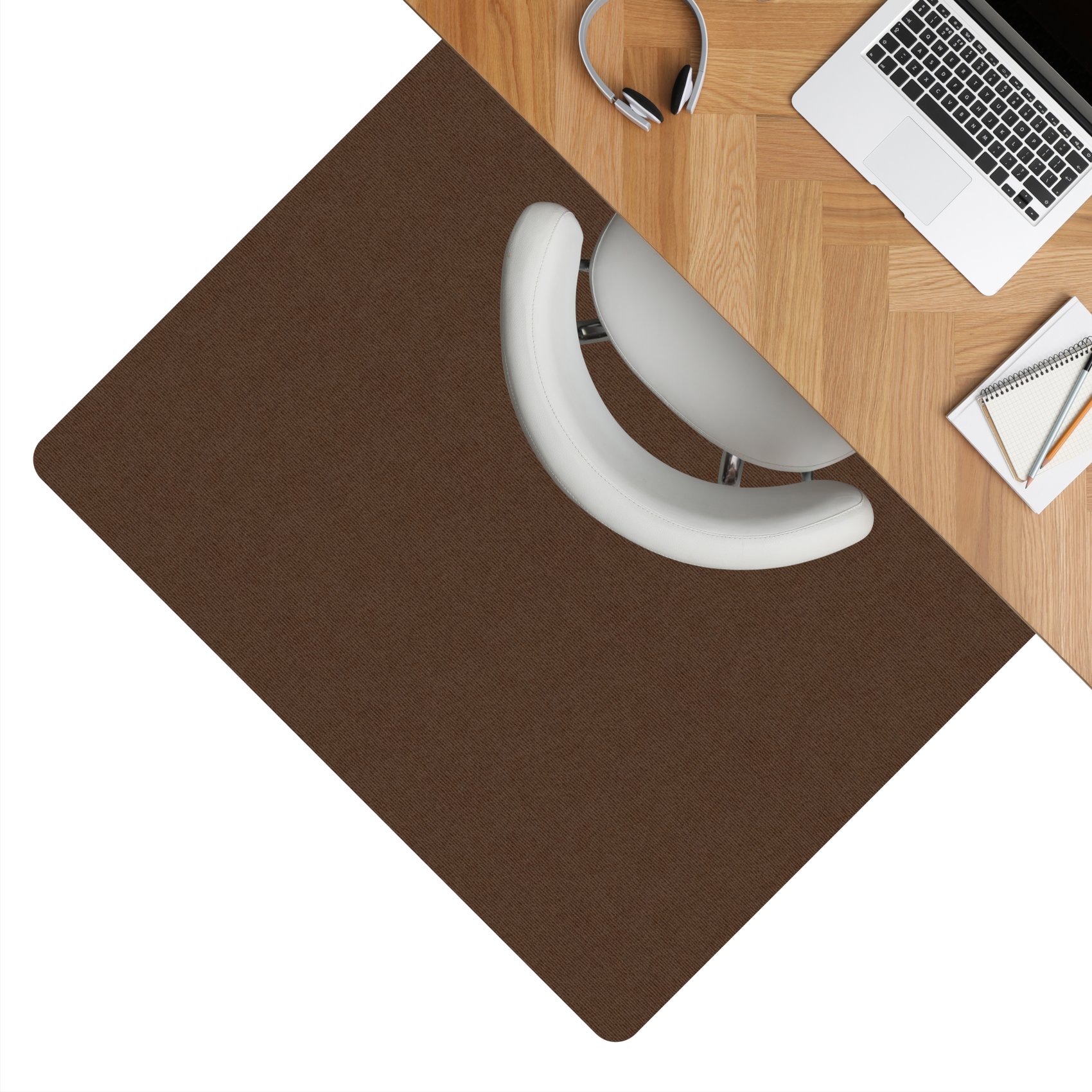 Bürostuhlunterlage Bodenschutzmatte Teppich Schreibtischstuhl Unterlage selbsthaftend NEMESIS Schoko 090x120cm