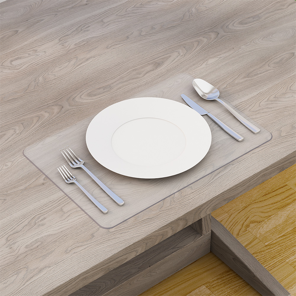 Platzsets Tischset transparent Platzdeckchen abwaschbar PVC Tischuntersetzer 30 x 45 cm 2 mm