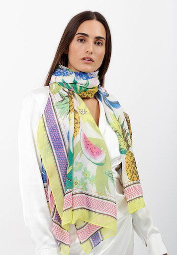 Codello Pineapple Flowers recycled Schal 100x180cm
