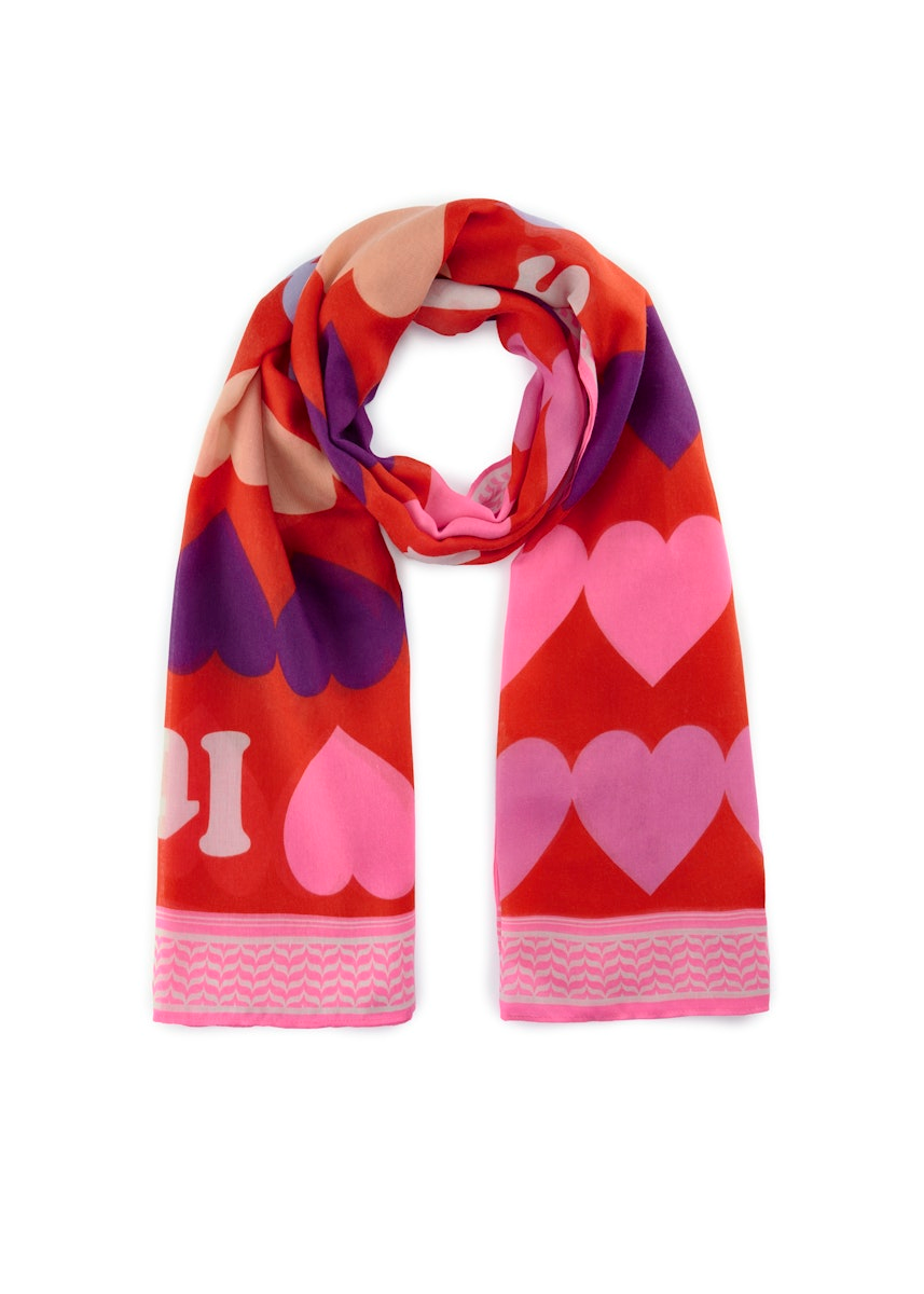 Codello Codello Schal Hearts Quote Rot | Recycled Polyester 100x180 cm