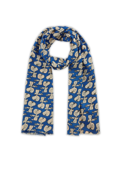 Codello Schal Viskose Snoopy All Over blau 70X180CM
