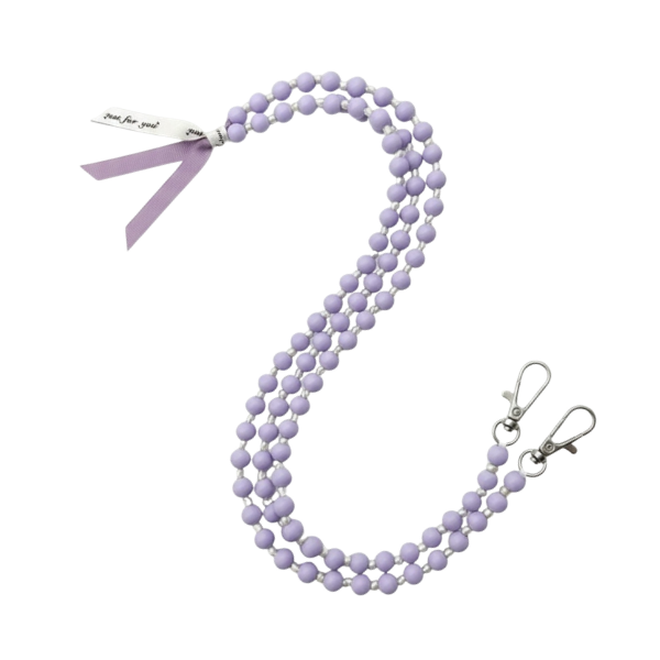 Wolkenweis Lila Handykette Pastell Perlen – Elegante Smartphone Kette Damen