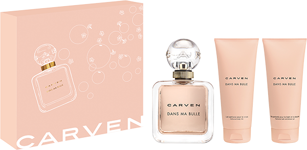 Carven Dans Ma Bulle Set = EdP Nat. Spray 100 ml + Lait Parfumé pour le Corps 100 ml + Gel Parfumé pour le Bain et la Douche 100 ml
