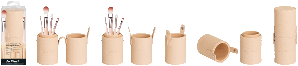 Da Vinci Make-Up Pinselset = Pinselbox + Foundationpinsel + Eyeliner + Applikator + Augenbrauenpinsel