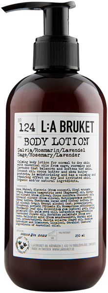 L:A Bruket 124 Body Lotion Sage/Rosemary/Lavender Cosmos Natural Certified