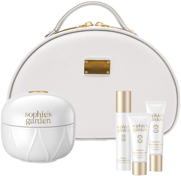 Sophie´s Garden X-Mas Set 1 Crème Phyto Cellulaire = Crème 50 ml + Sèrum 10 ml + Crème Yeux 5 ml + Exfoliant 10 ml + Sophie's Garden Beauty Case