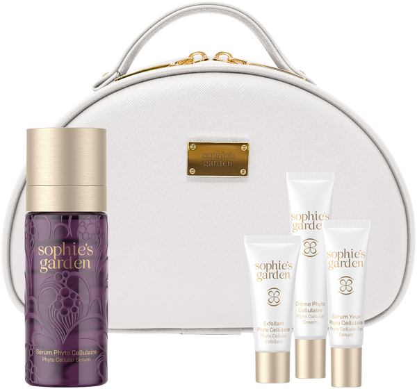 Sophie´s Garden X-Mas Set 2 Sèrum Phyto Cellulaire = Sèrum 30 ml + Crème 10 ml + Crème Yeux 5 ml + Exfoliant 10 ml + Sophie's Garden Beauty Case