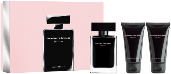 Narciso Rodriguez For Her X-Mas Set = EdT Nat. Spray 50 ml + Body Lotion 50 ml + Shower Gel 50 ml
