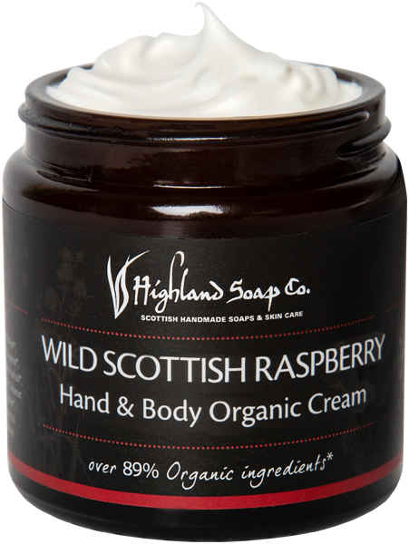 Highland Soap Organic Hand & Body Cream 120ml Wild Scottish Raspberry