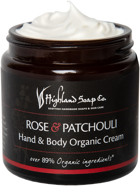 Highland Soap Organic Hand & Body Cream 120ml Rose & Patchouli