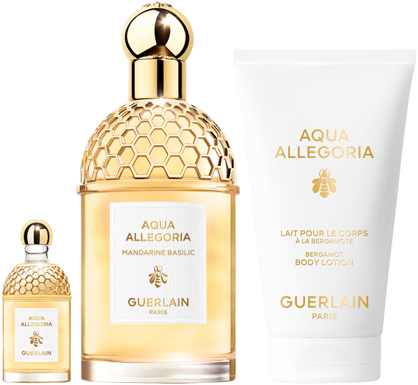 Guerlain Aqua Allegoria Mandarine Basilic Set = EdT Nat Spray 125 ml + Body Lotion + Miniatur