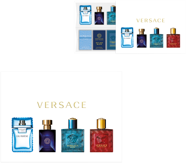 Versace Men Miniature Set = 4x5ml Eau Fraiche + Dylan Blue + Eros EdT + Eros Flame