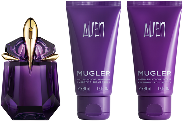 Mugler Alien Set = EdP Nat. Spray 30 ml + Body Lotion 50 ml + Shower Gel 50 ml