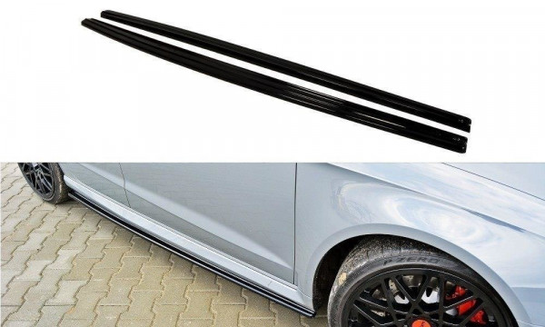 Seitenschweller für Ansatz Cup Leisten Audi RS3 8V Sportback schwar...