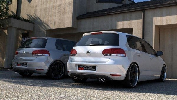 Heckschürze für VW GOLF 6 MIT 2 AUSPUFF schwarz Hochglanz