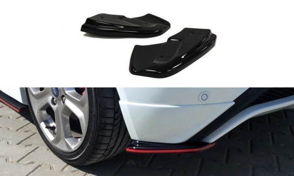 Heck Ansatz Flaps Diffusor für Ford Fiesta ST / ST-Line Mk7 FL schw...
