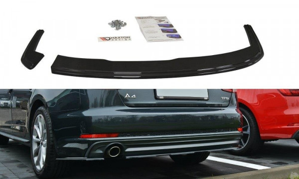 Heck Ansatz Flaps Diffusor passend für Audi A4 B9 S-Line schwarz Ho...