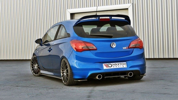 Heck Ansatz Flaps Diffusor für OPEL CORSA E OPC / VXR schwarz Hochg...
