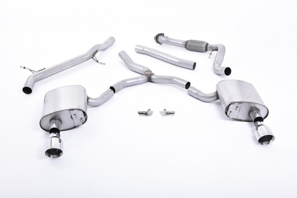 Milltek SSXAU616 Cat-back Dual GT100 - Audi A4 2.0 TFSI B9 Quattro ...