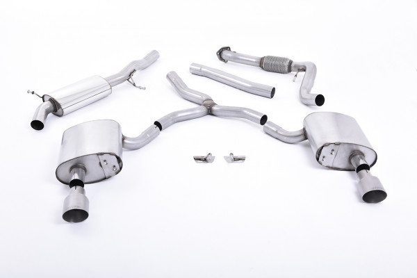 Milltek SSXAU613 Cat-back Dual 100mm GT100 - Audi A4 2.0 TFSI B9 Qu...