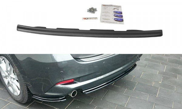 Mittlerer Diffusor Heck Ansatz für Mazda 3 BM (Mk3) Facelift schwa...