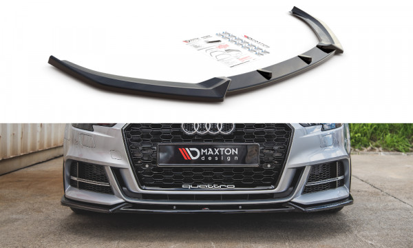 Front Ansatz V.3 passend für Audi S3 / A3 S-Line 8V Facelift schwar...