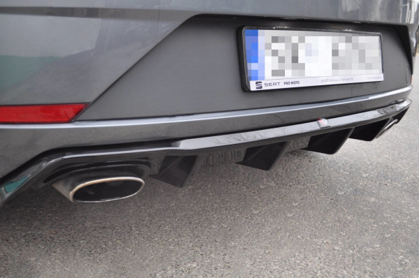 Diffusor Heck Ansatz passend für SEAT LEON MK3 CUPRA FACELIFT schwa...