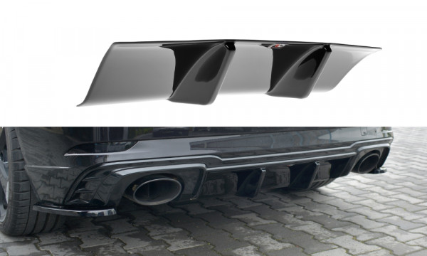 Diffusor Heck Ansatz passend für Audi RS3 8V FL Sportback schwarz H...