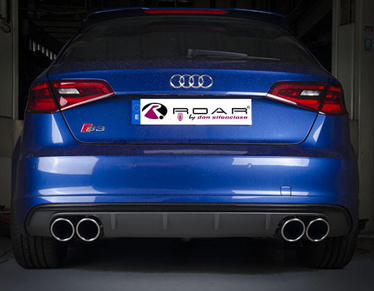 ROAR 76mm Abgasanlage mit Klappe, Audi S3 (8V) SPORTBACK (300 PS), ...