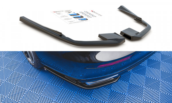 Heck Ansatz Flaps Diffusor passend für Volvo S60 R-Design Mk3 schwa...