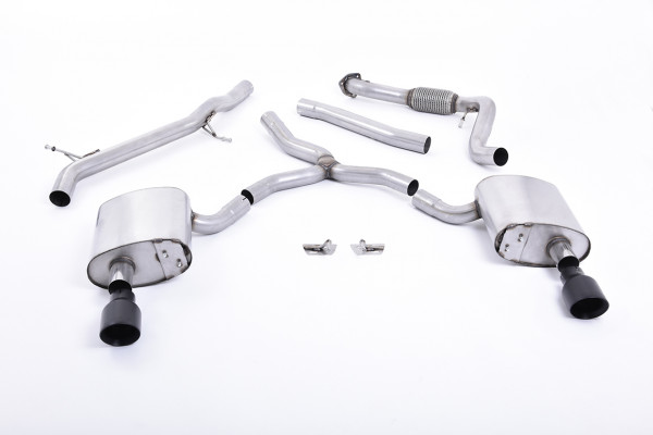 Milltek SSXAU615 Cat-back Dual GT100 - Audi A4 2.0 TFSI B9 Quattro ...